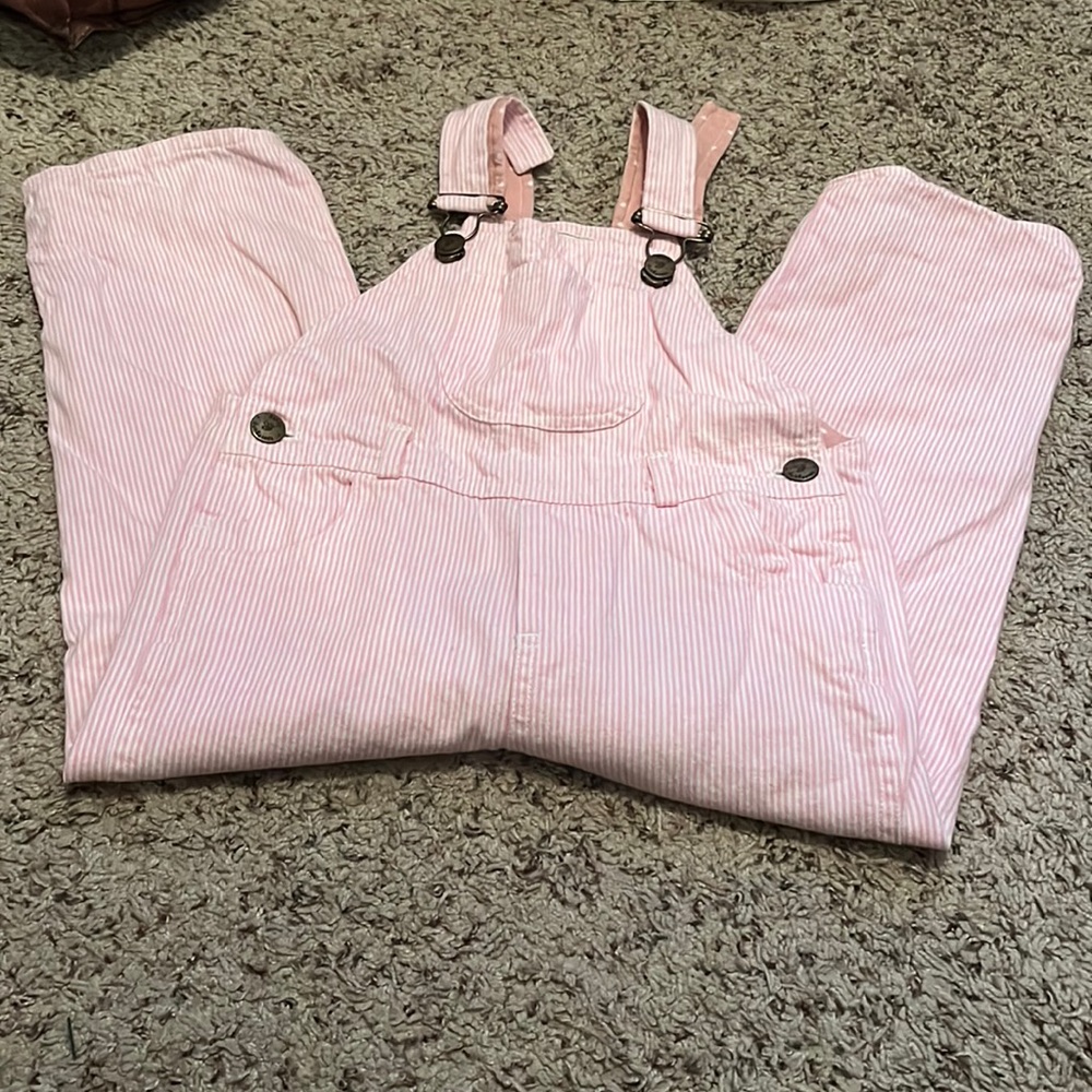 Dottie Dungarees pink overalls.
